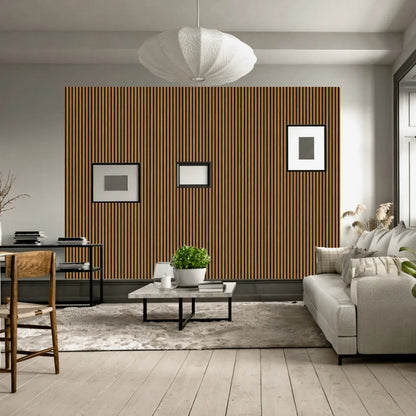 Slat Wood Acoustic Wall Panel Oak Color