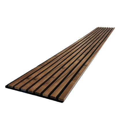 Slat Wood Acoustic Wall Panel Walnut Color