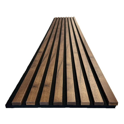 Slat Wood Acoustic Wall Panel Walnut Color