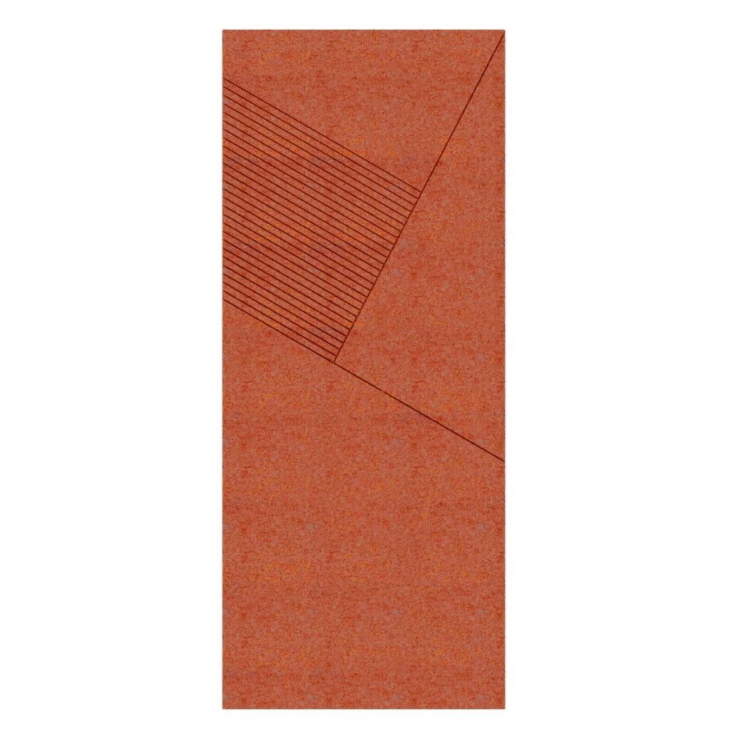 ACOUSTIC ARCHITECTURAL FELT PANEL F1 LEFT ORANGE