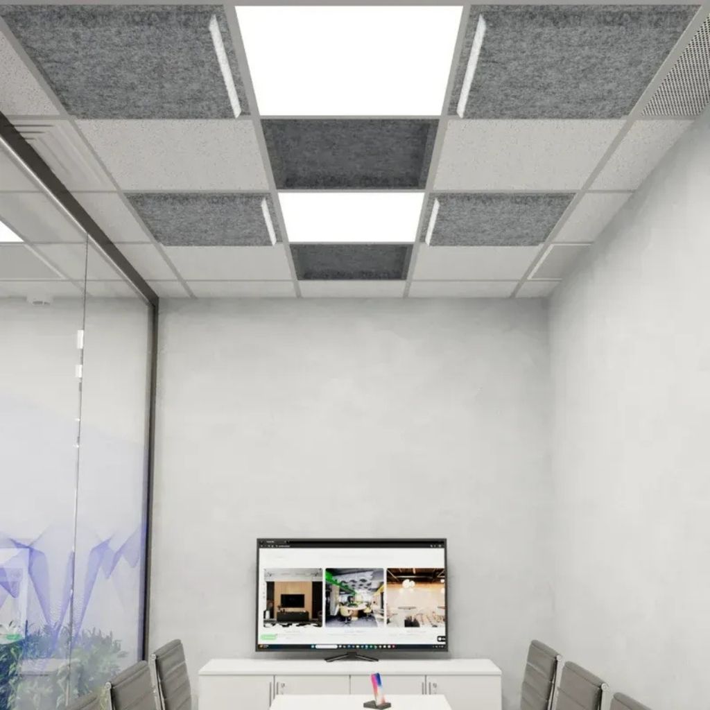 BASE ACOUSTIC FELT DROP CEILING TILE LIGHT GREY 10 in a BOX