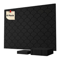 CLOUD ACOUSTIC BULLETIN FELT BOARD TILE BLACK- 6 in a BOX