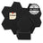 HEXAGON LINE ACOUSTIC BULLETIN FELT BOARD BLACK- 6 in a BOX