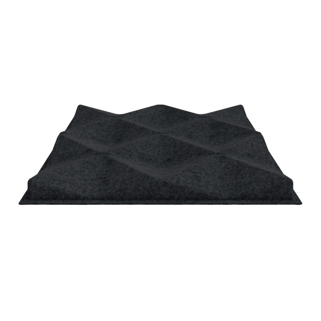 CURVY ACOUSTIC FELT DROP CEILING TILE BLACK 10 in a BOX