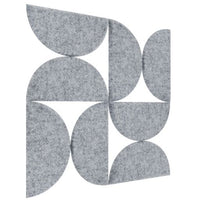 SEMI CIRCLE ACOUSTIC BULLETIN FELT BOARD GREY- 6 in a BOX