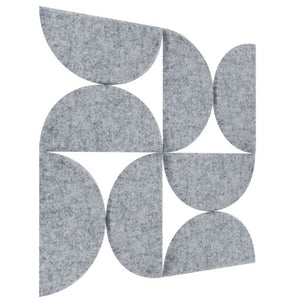 ACOUSTIC BULLETIN FELT BOARD SEMI CIRCLE GREY- 6 in a BOX