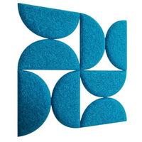 SEMI CIRCLE ACOUSTIC BULLETIN FELT BOARD BLUE- 6 in a BOX