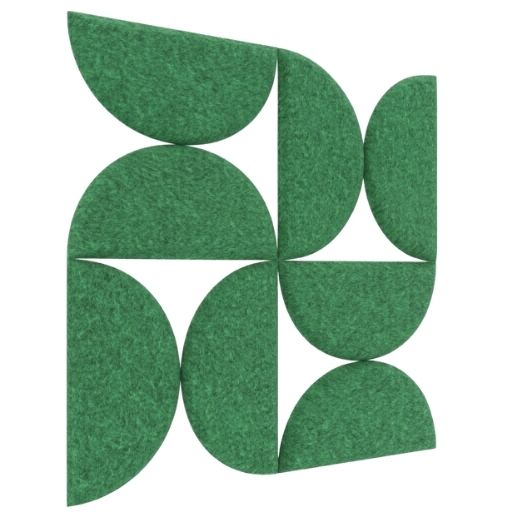 SEMI CIRCLE ACOUSTIC BULLETIN FELT BOARD GREEN- 6 in a BOX