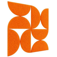 SEMI CIRCLE ACOUSTIC BULLETIN FELT BOARD ORANGE- 6 in a BOX
