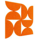 SEMI CIRCLE ACOUSTIC BULLETIN FELT BOARD ORANGE- 6 in a BOX