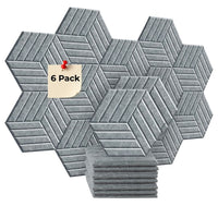 ACOUSTIC BULLETIN FELT BOARD HEXAGON LINE GREY