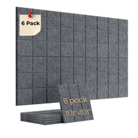 ACOUSTIC BULLETIN FELT BOARD TILE MOSAIC GREY- 6 in a BOX