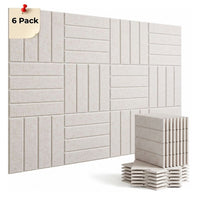 ACOUSTIC BULLETIN FELT BOARD TILE LINE LIGHT GREY- 6 in a BOX