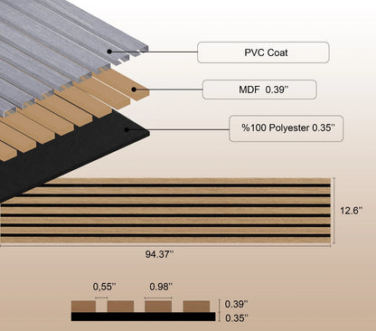 Slat Wood Acoustic Wall Panel Maple Color