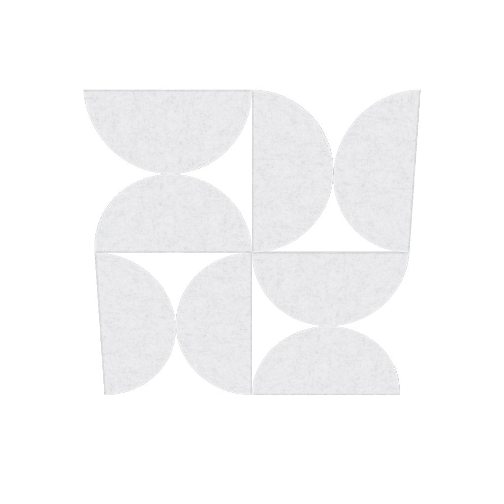 SEMI CIRCLE ACOUSTIC BULLETIN FELT BOARD LIGHT GREY- 6 in a BOX