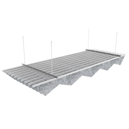 Trapez Acoustic Ceiling Baffle Light Grey Color